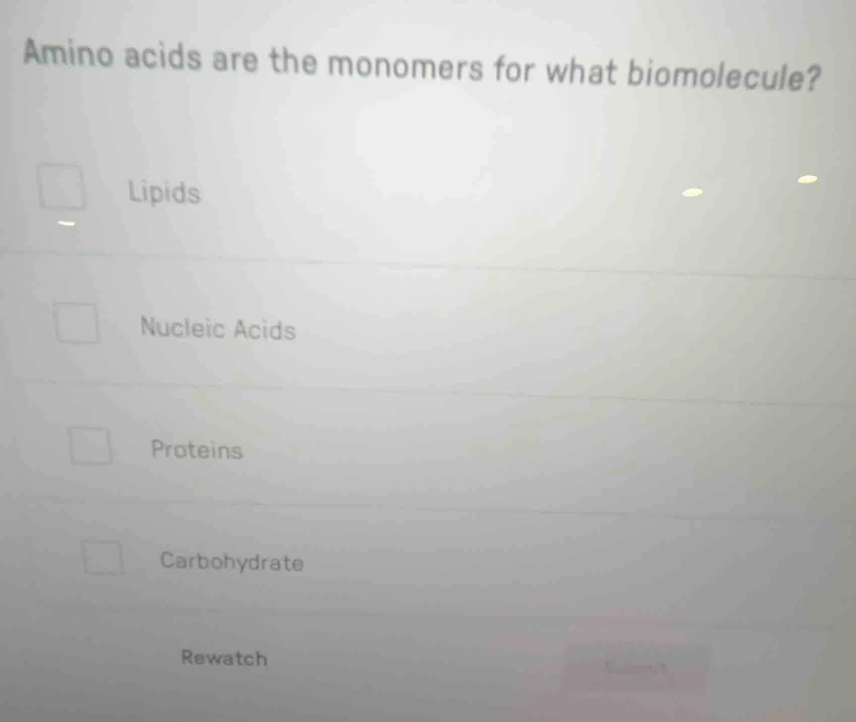 amino acids are the monomers for what biomolecule? lipids nucleic acids…