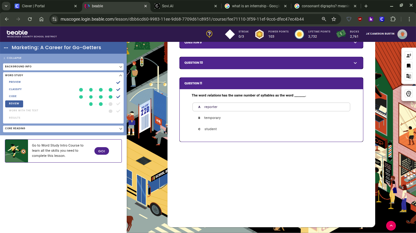the word relations has the same number of syllables as the word _____. …