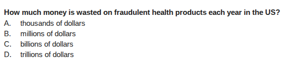 how much money is wasted on fraudulent health products each year in the…