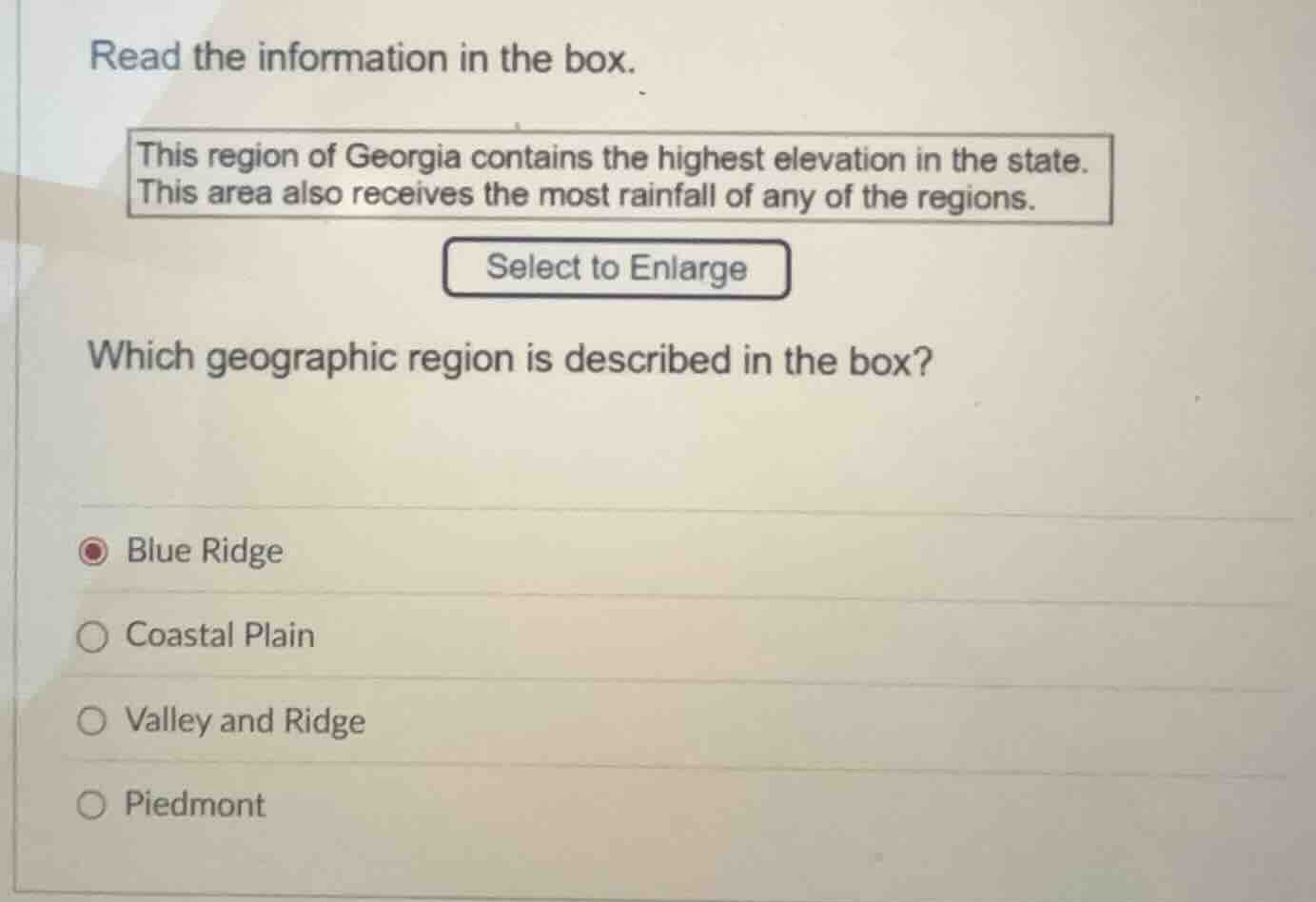 read the information in the box. this region of georgia contains the hi…