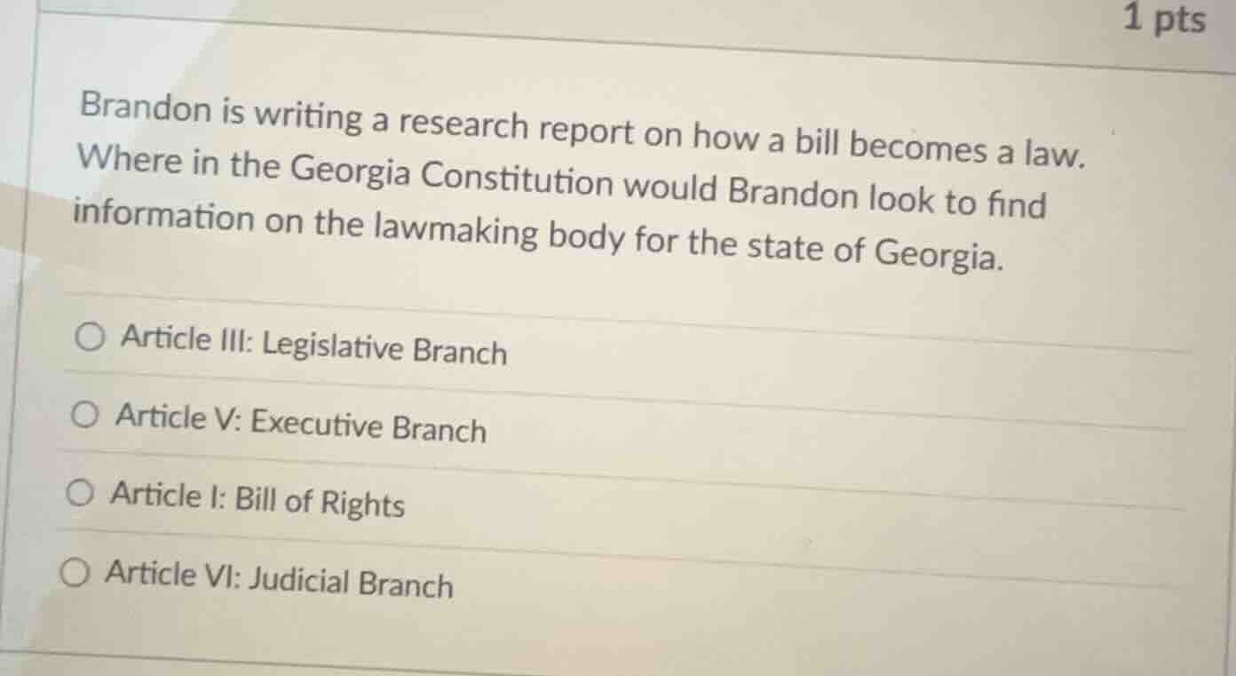 brandon is writing a research report on how a bill becomes a law. where…