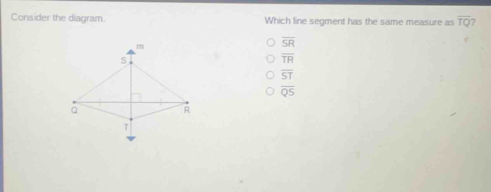 consider the diagram. which line segment has the same measure as \\(ove…