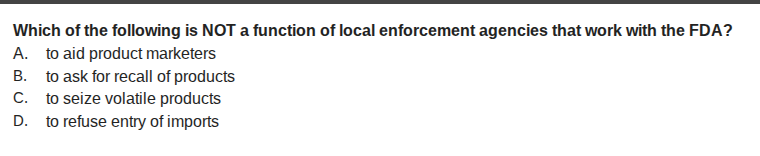 which of the following is not a function of local enforcement agencies …
