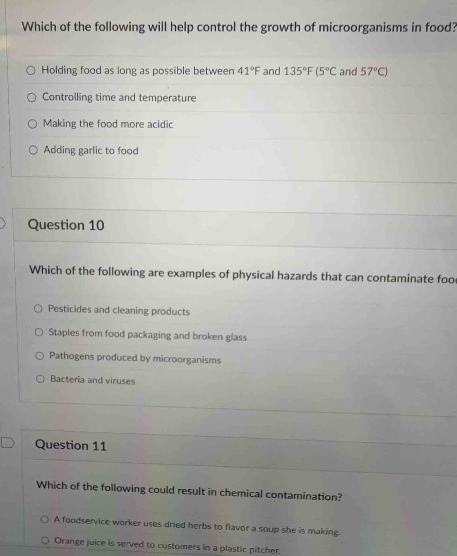 which of the following will help control the growth of microorganisms i…