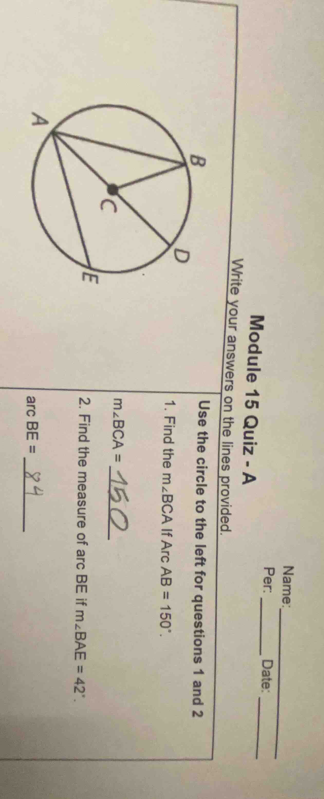 module 15 quiz - a write your answers on the lines provided. use the ci…