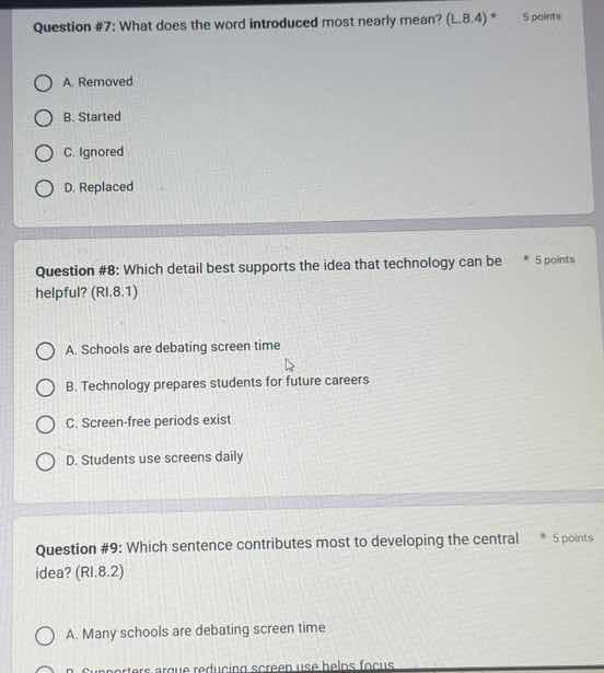 question #7: what does the word introduced most nearly mean? (l.b.4) * …