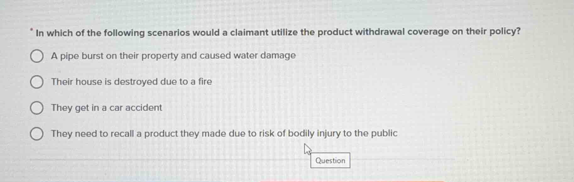 in which of the following scenarios would a claimant utilize the produc…