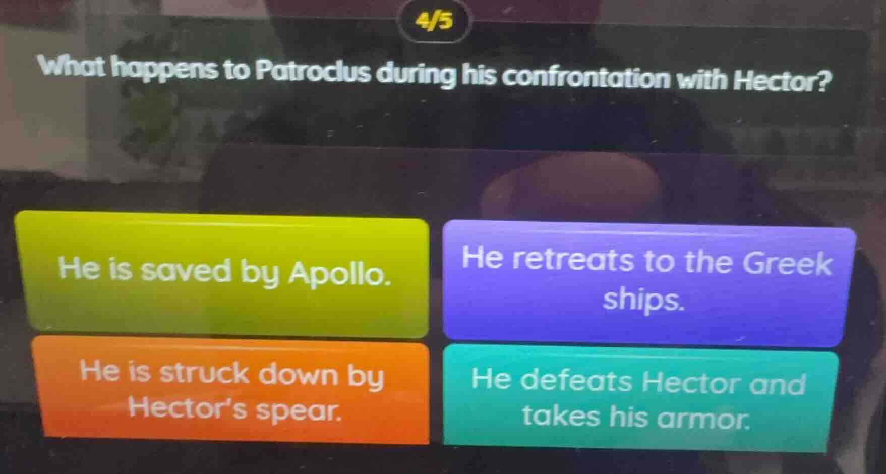 what happens to patroclus during his confrontation with hector? he is s…