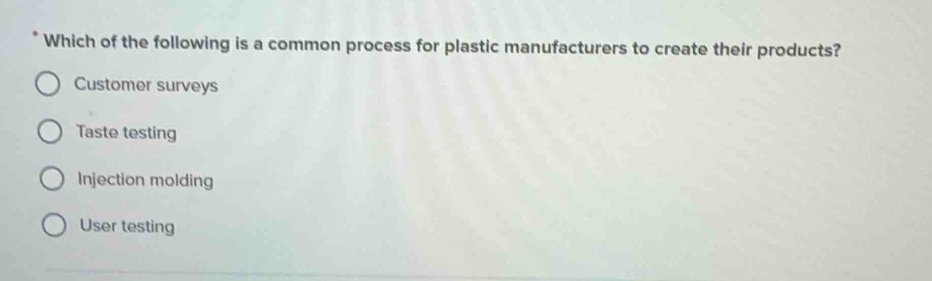 which of the following is a common process for plastic manufacturers to…