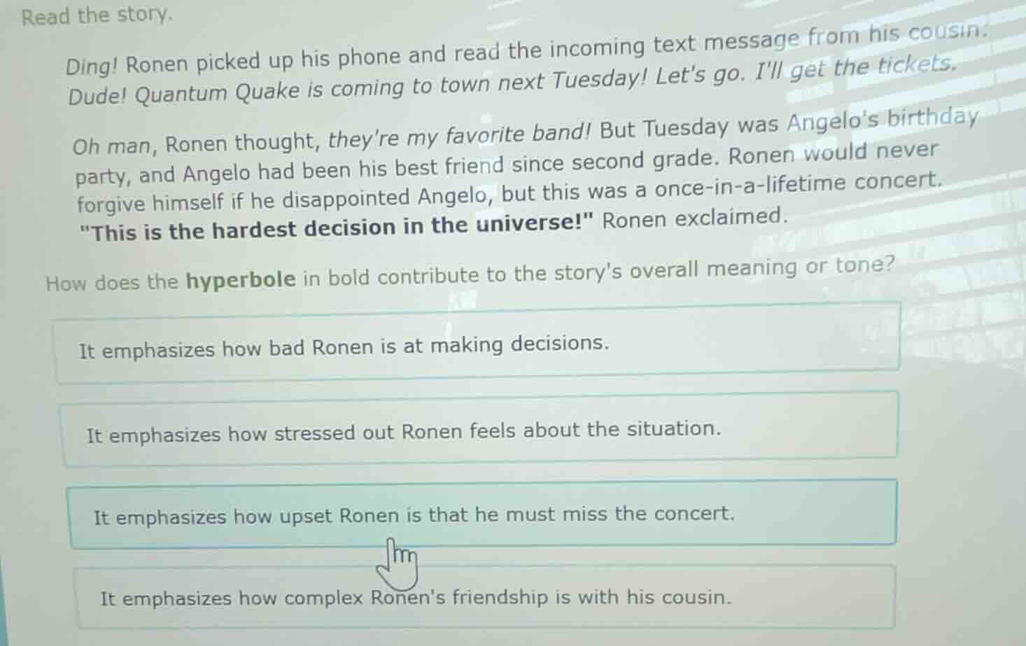 read the story. ding! ronen picked up his phone and read the incoming t…