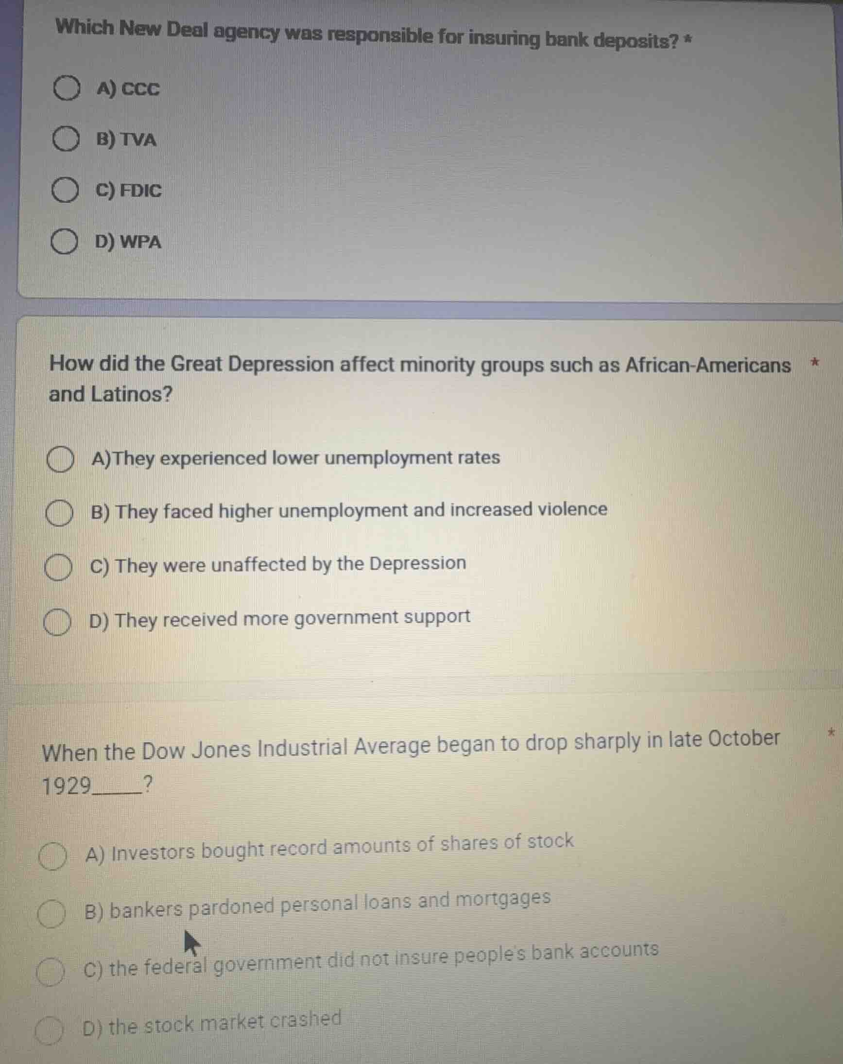 which new deal agency was responsible for insuring bank deposits? * a) …