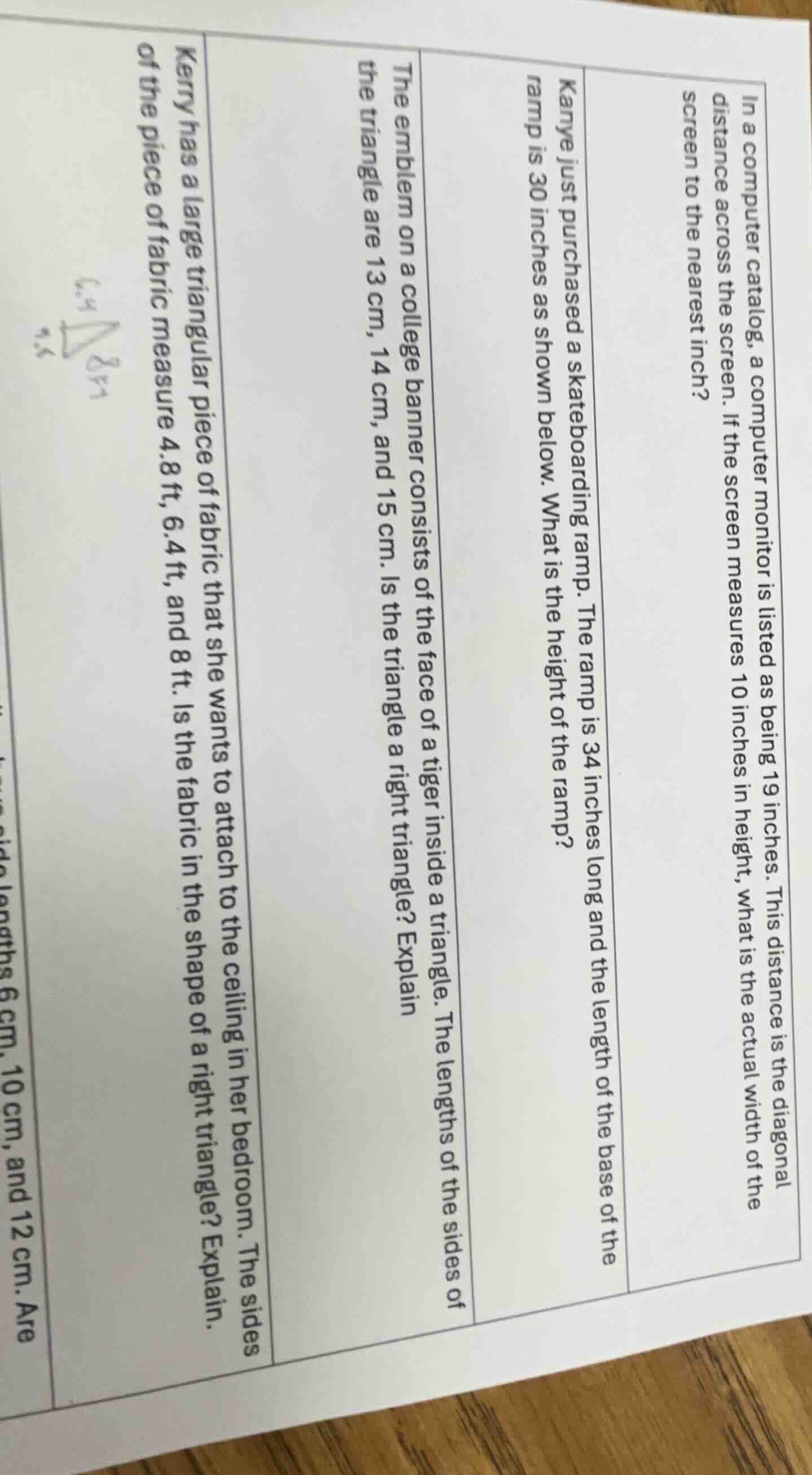 in a computer catalog, a computer monitor is listed as being 19 inches.…