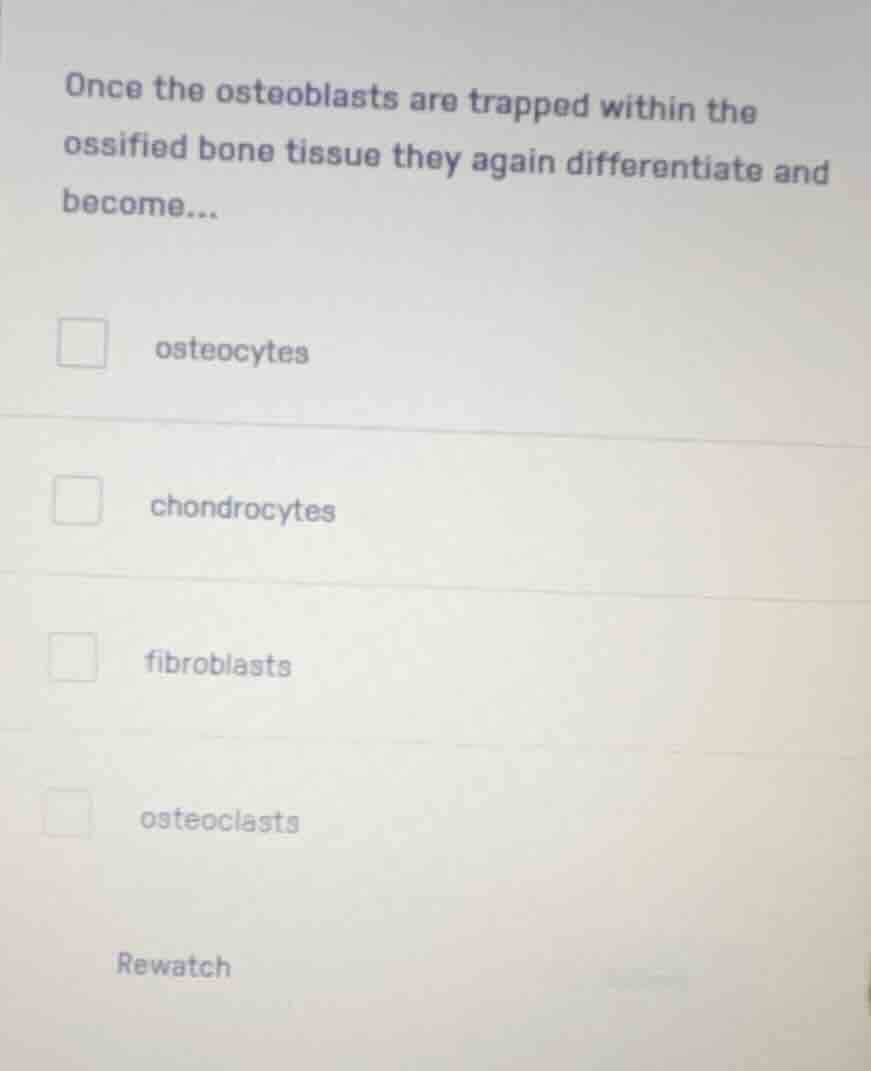 once the osteoblasts are trapped within the ossified bone tissue they a…