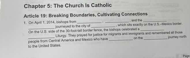 chapter 5: the church is catholic article 19: breaking boundaries, cult…