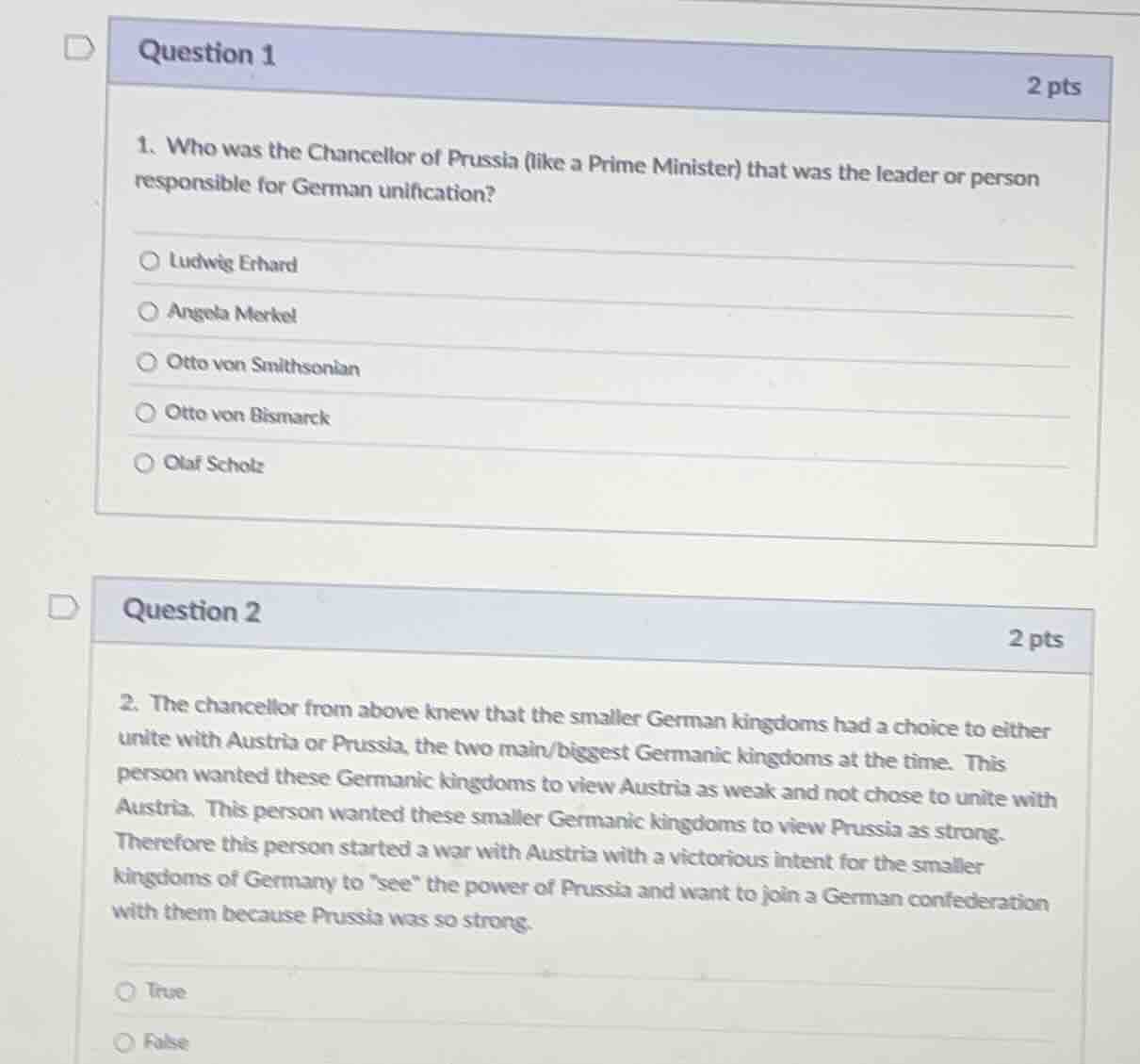 question 1 1. who was the chancellor of prussia (like a prime minister)…