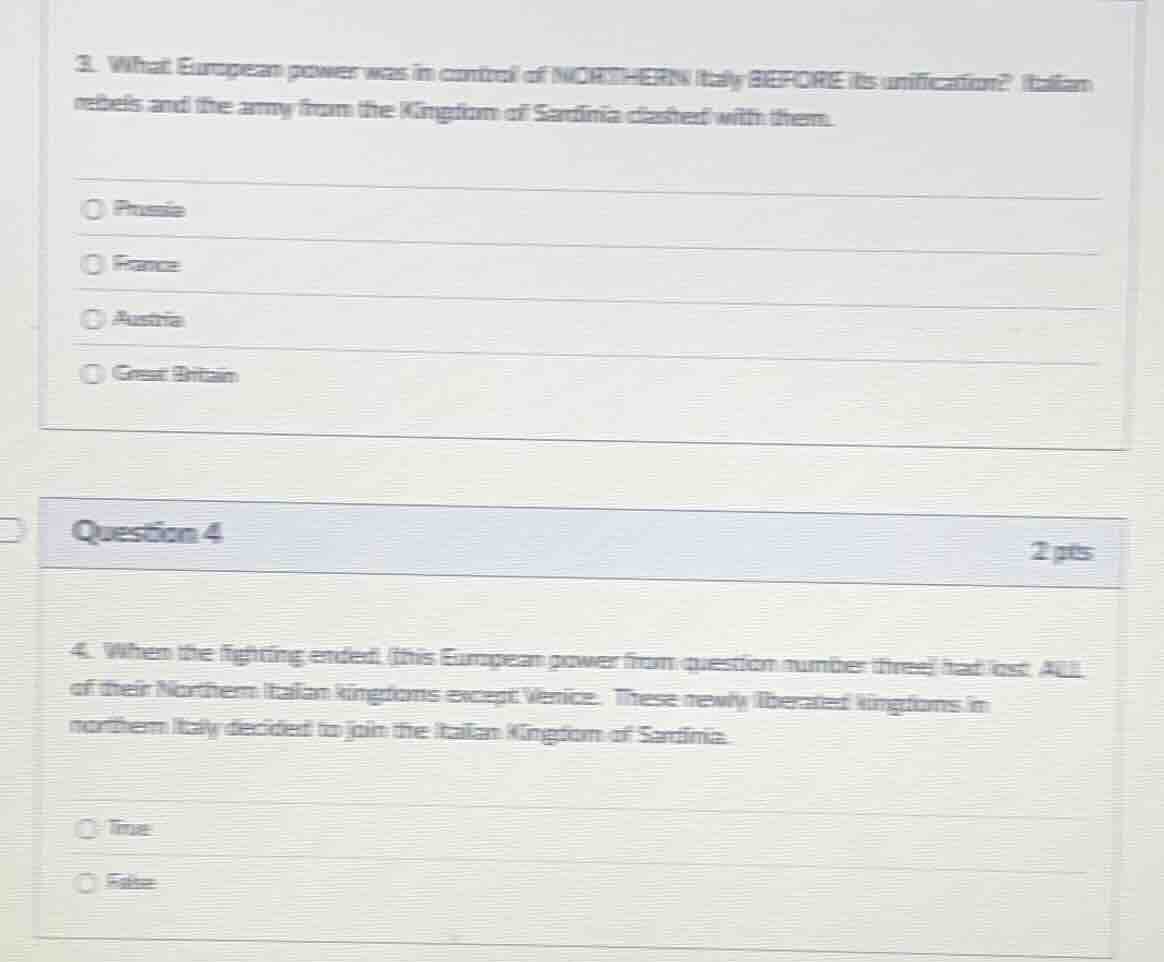 3. what european power was in control of northern italy before its unif…