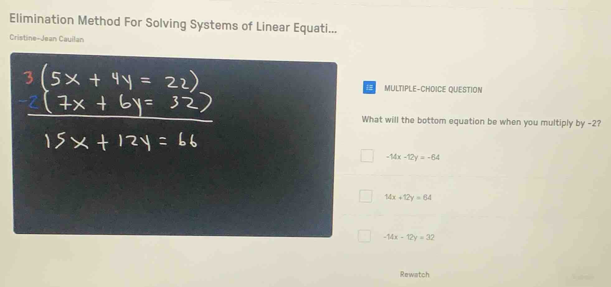 elimination method for solving systems of linear equati... cristine-jea…