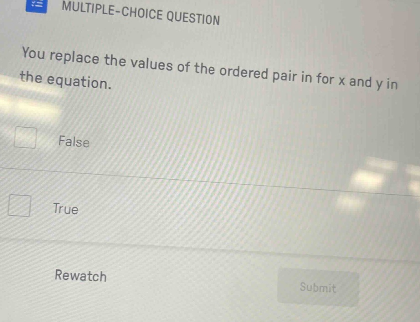 multiple-choice question you replace the values of the ordered pair in …
