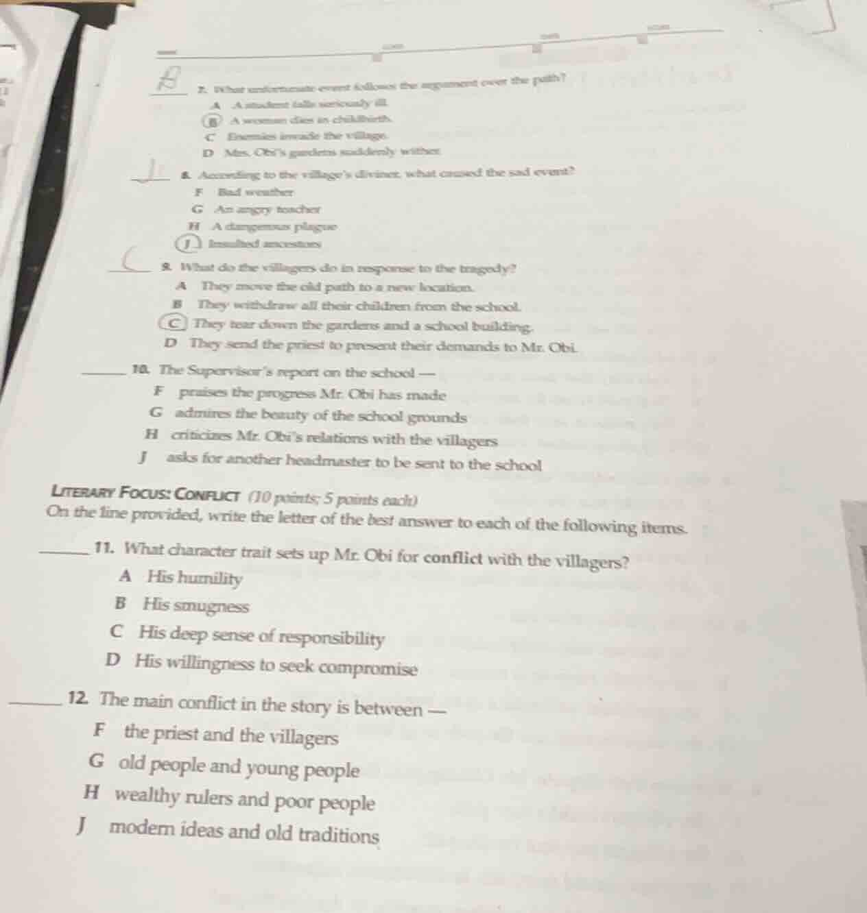 7. what unfortunate event follows the argument over the path? a a stude…