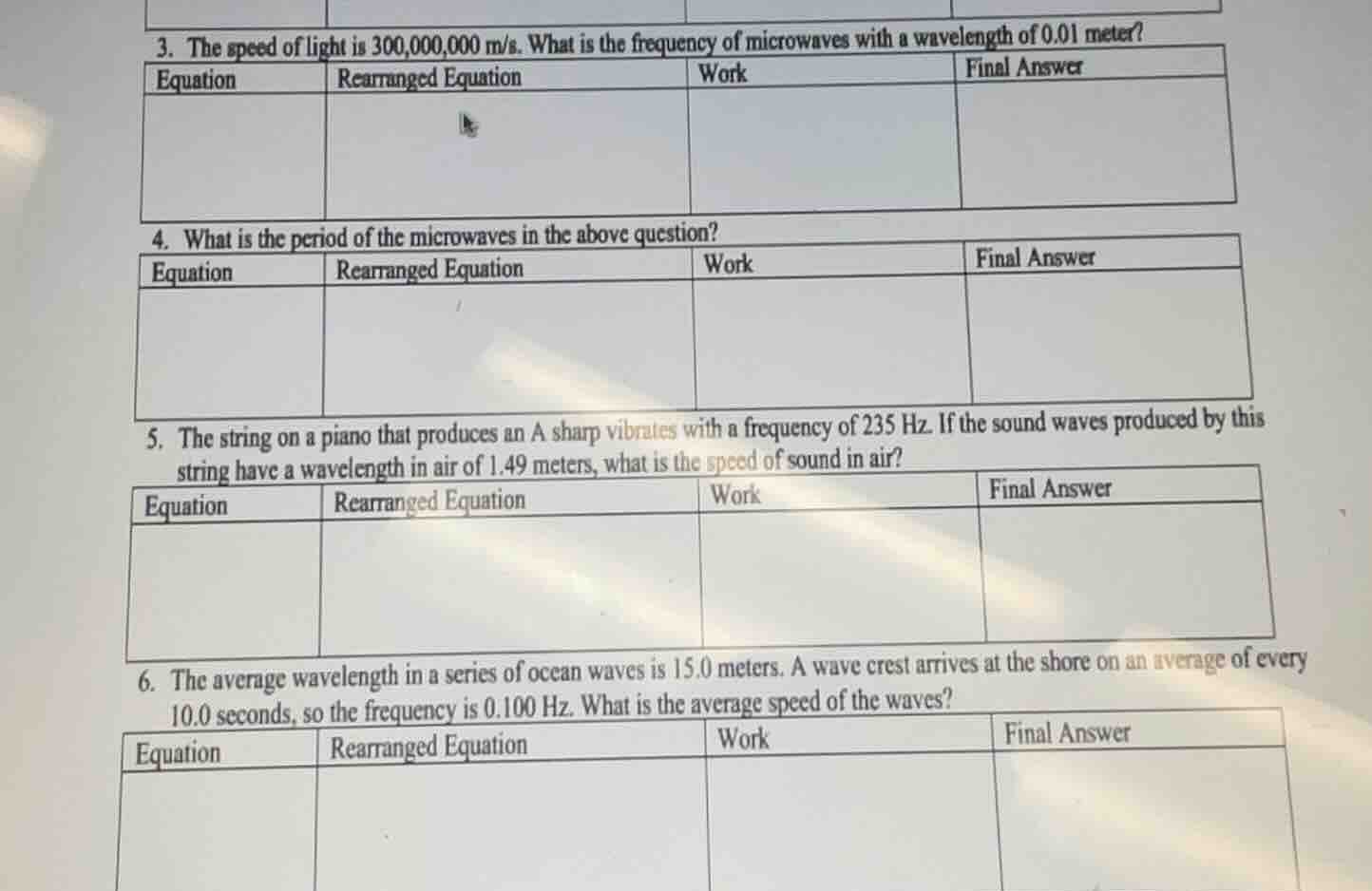3. the speed of light is 300,000,000 m/s. what is the frequency of micr…
