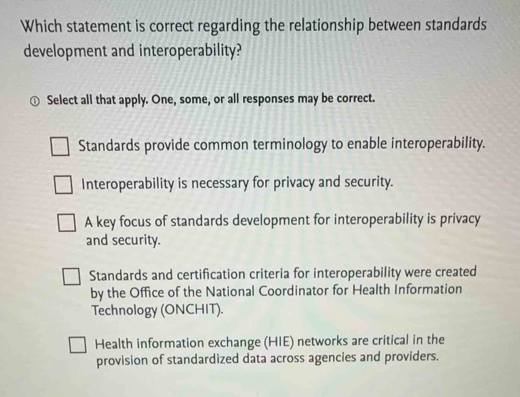which statement is correct regarding the relationship between standards…