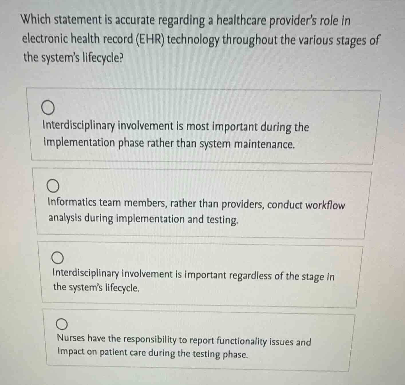 which statement is accurate regarding a healthcare provider’s role in e…