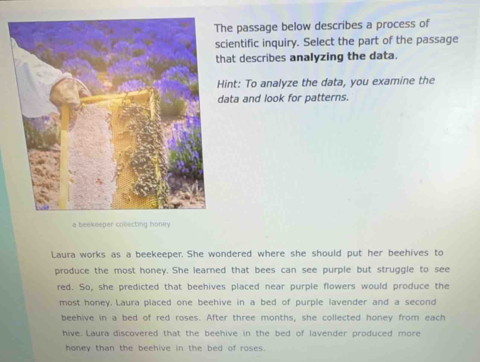 the passage below describes a process of scientific inquiry. select the…