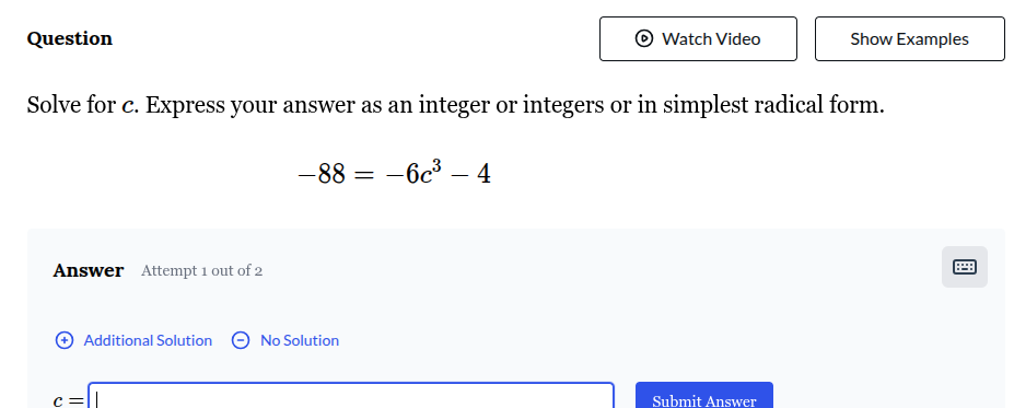 question solve for c. express your answer as an integer or integers or …