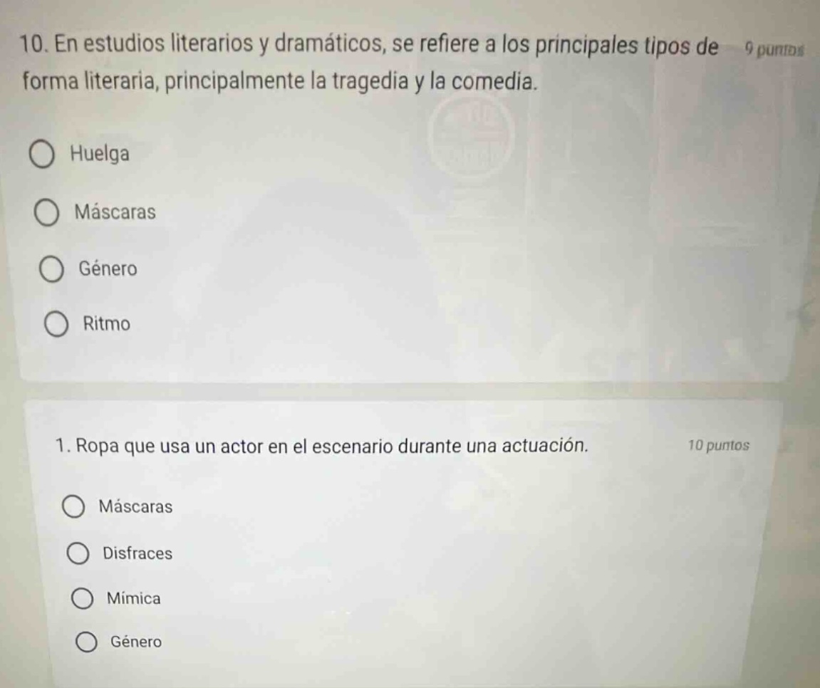 10. en estudios literarios y dramáticos, se refiere a los principales t…