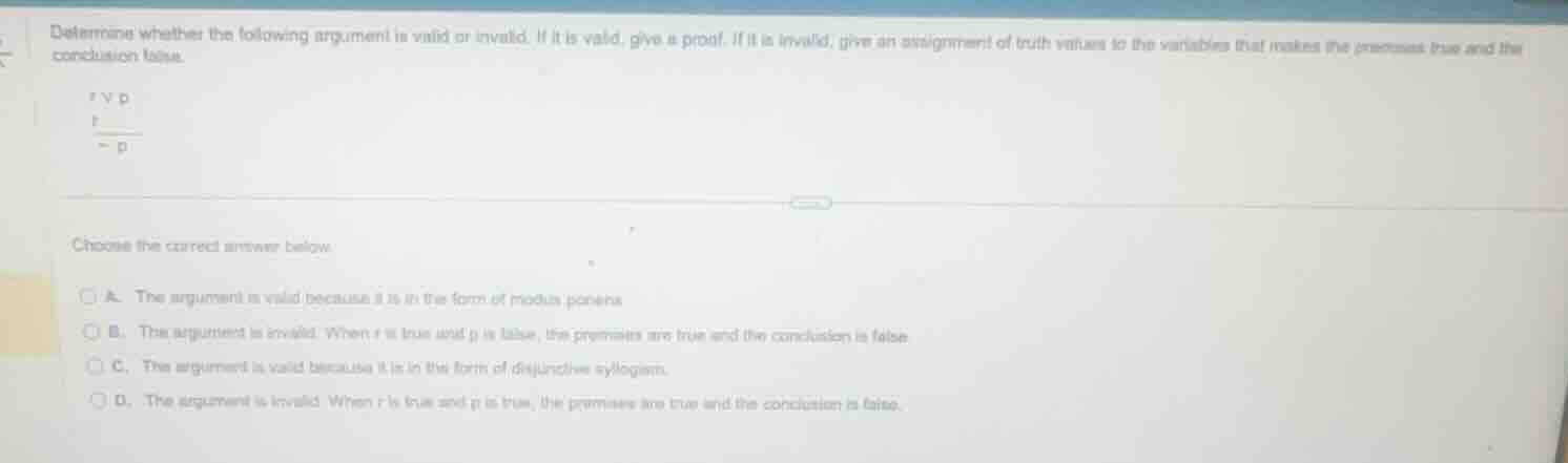 determine whether the following argument is valid or invalid. if it is …