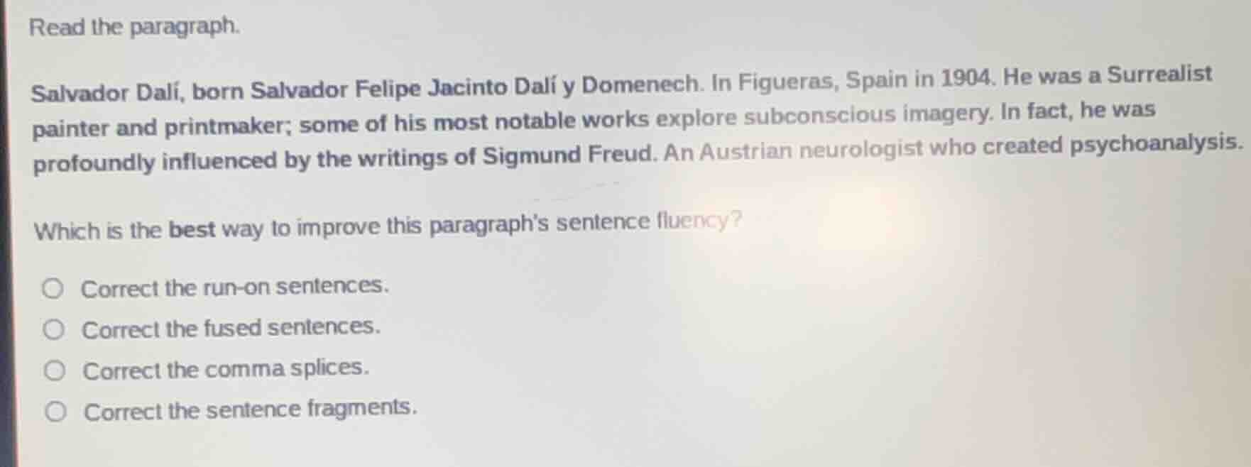 read the paragraph. salvador dalí, born salvador felipe jacinto dalí y …