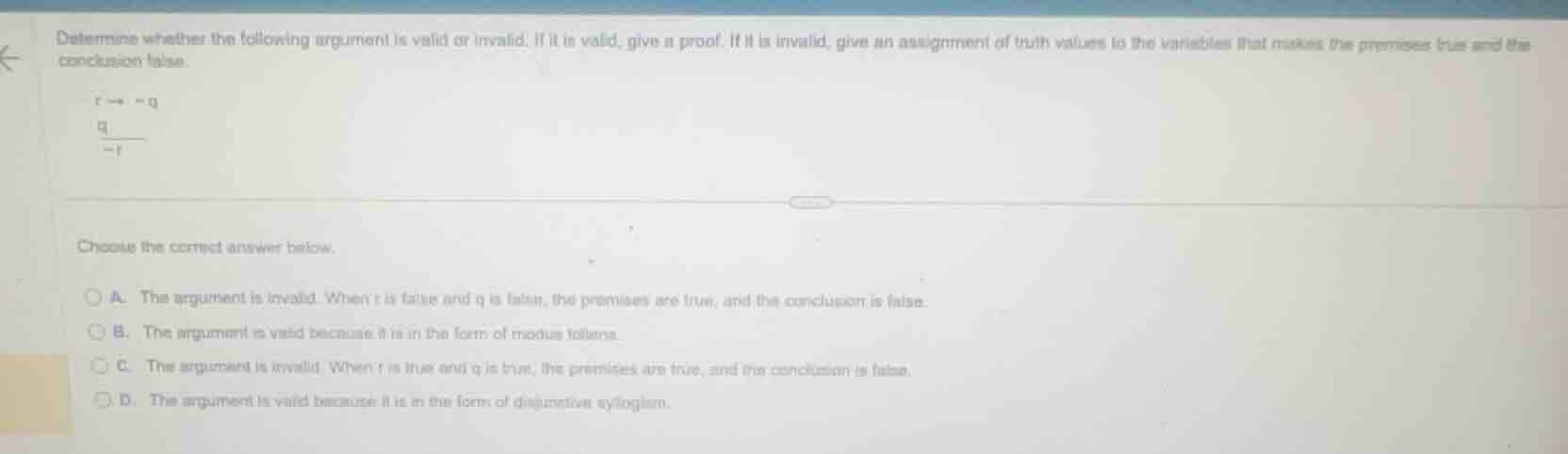 determine whether the following argument is valid or invalid. if it is …