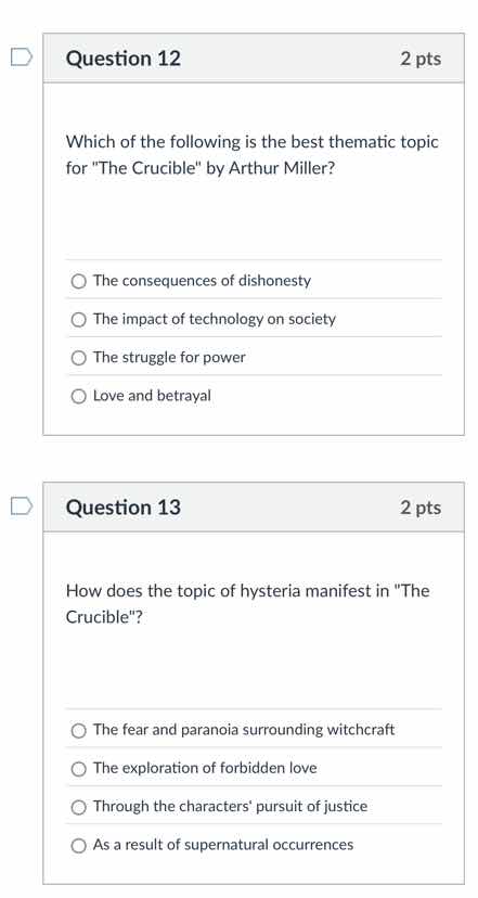 question 12 2 pts which of the following is the best thematic topic for…