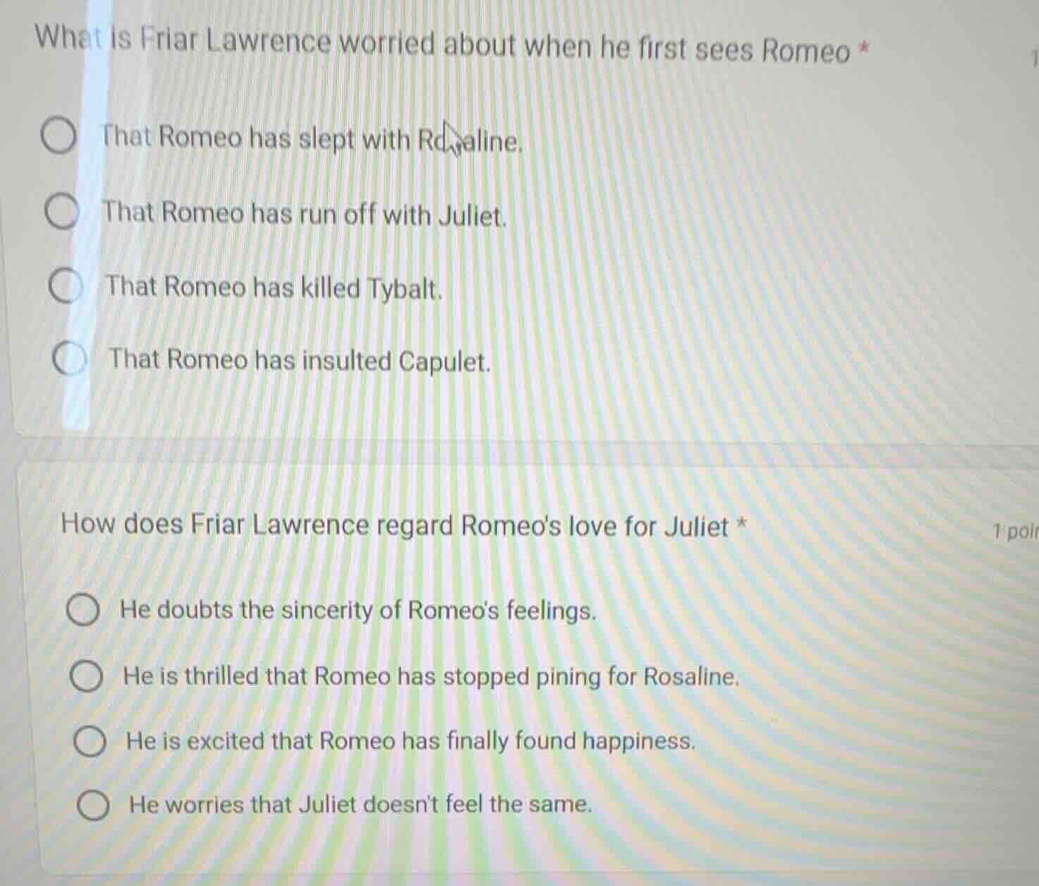 what is friar lawrence worried about when he first sees romeo * that ro…