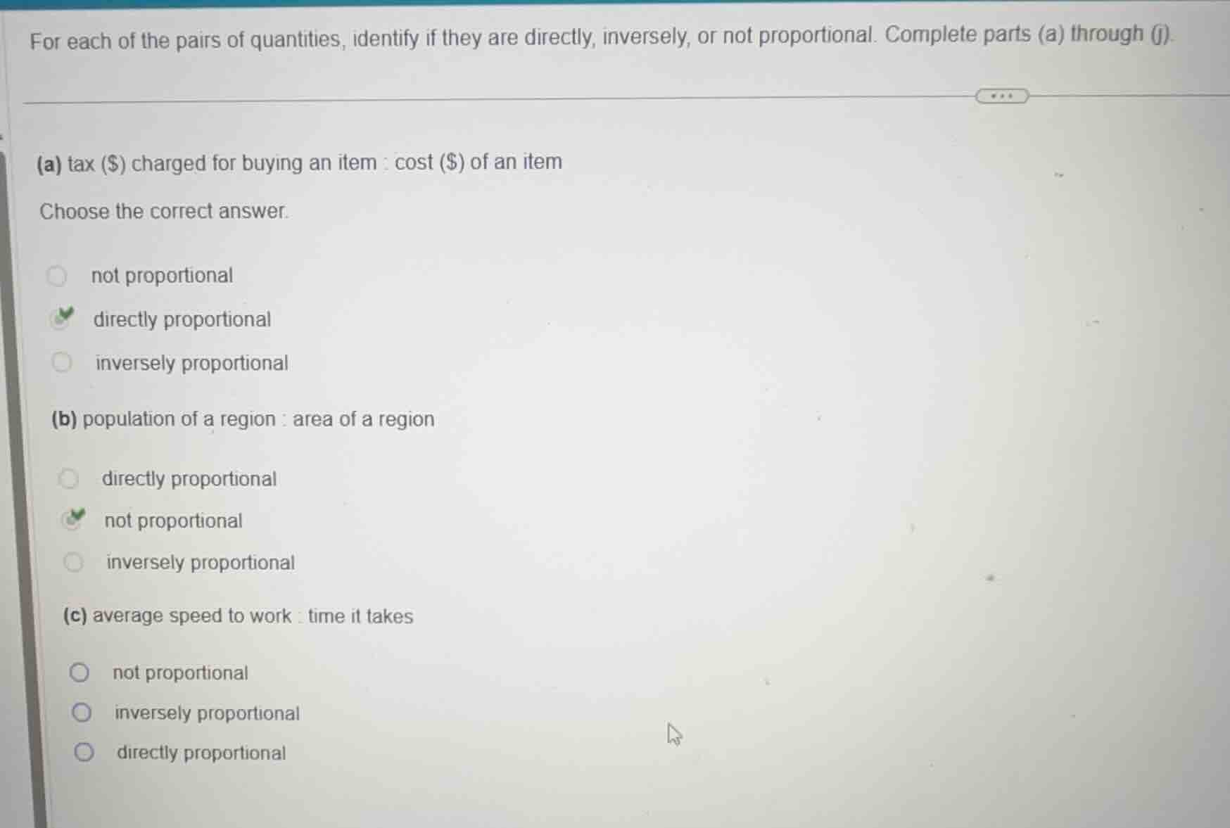 for each of the pairs of quantities, identify if they are directly, inv…