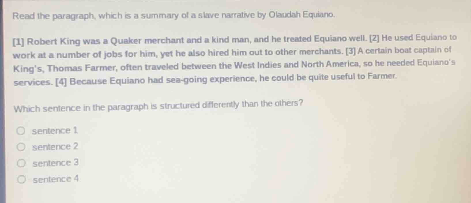 read the paragraph, which is a summary of a slave narrative by olaudah …