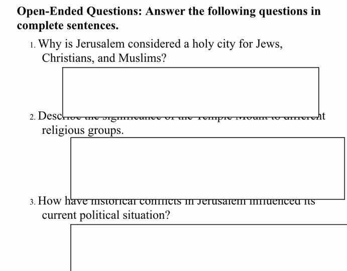 open - ended questions: answer the following questions in complete sent…
