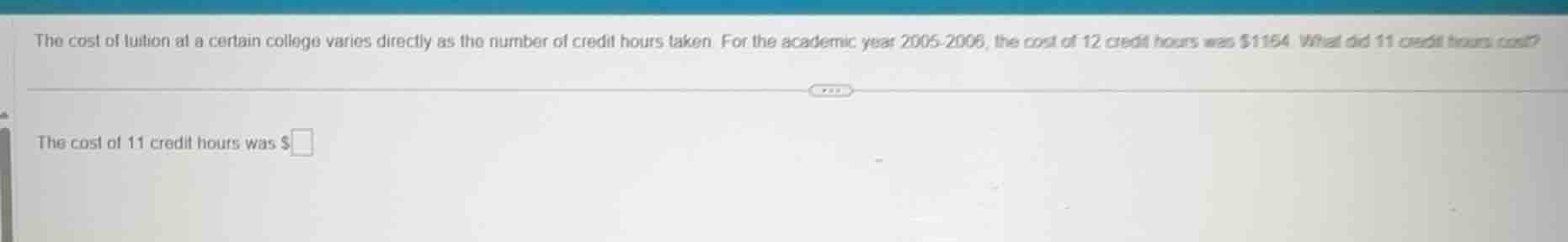 the cost of tuition at a certain college varies directly as the number …