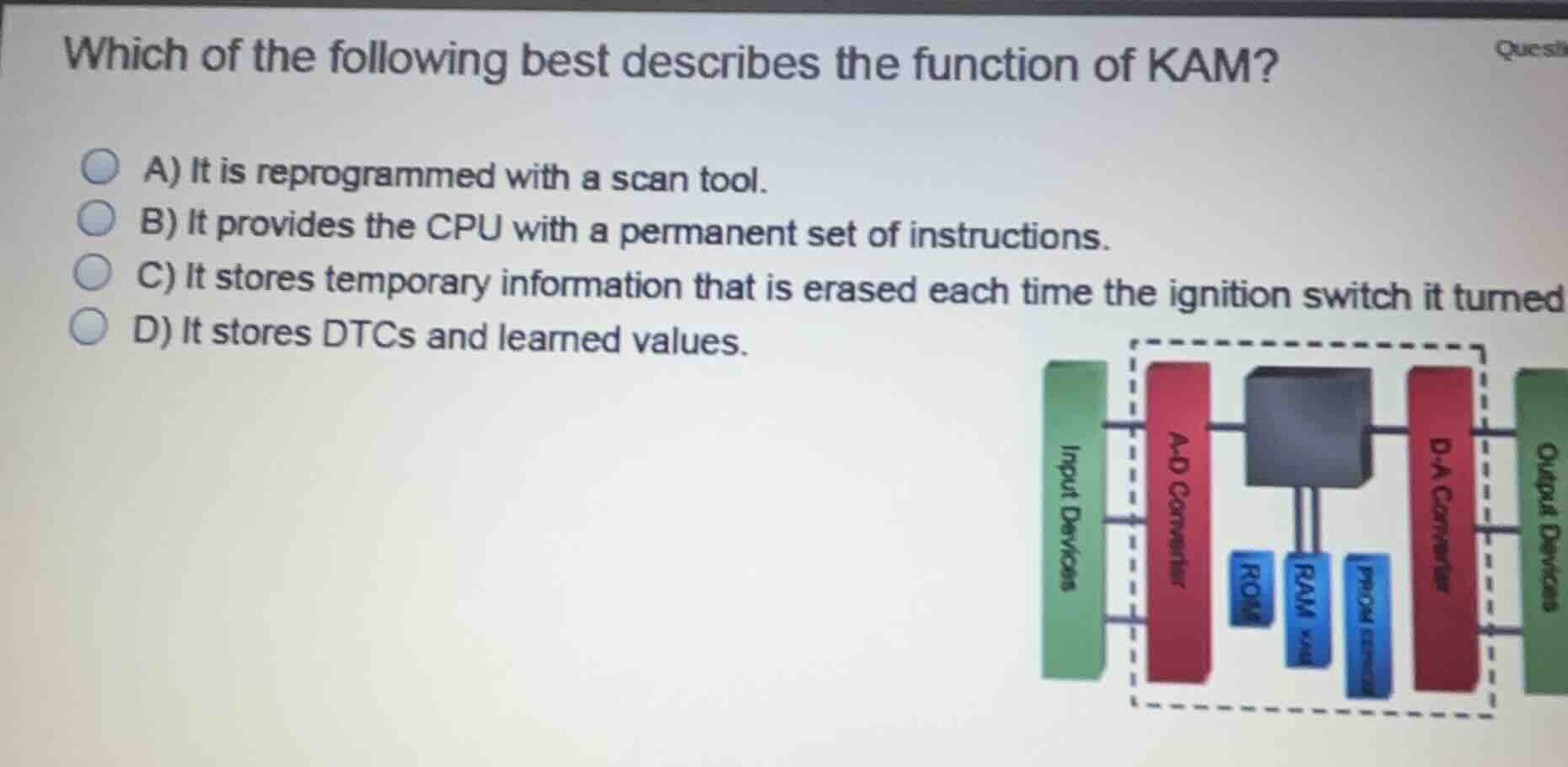 which of the following best describes the function of kam? a) it is rep…