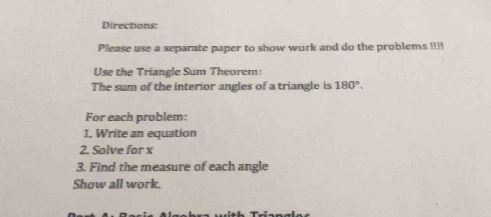directions: please use a separate paper to show work and do the problem…