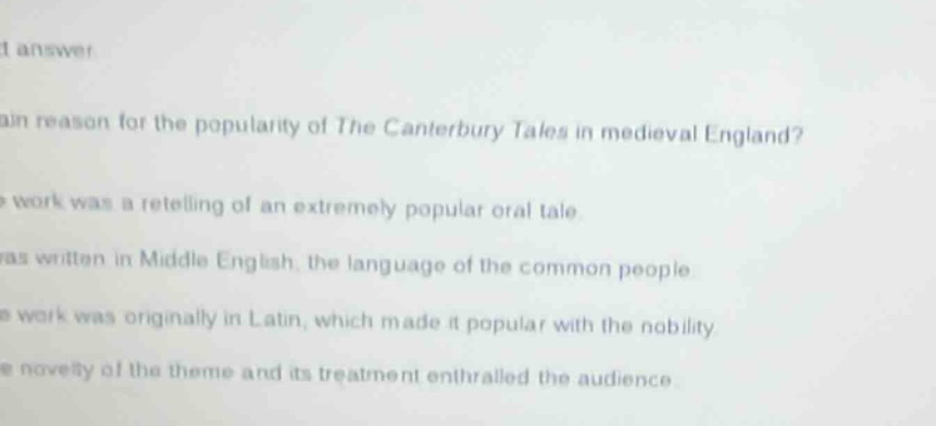 an reason for the popularity of the canterbury tales in medieval englan…