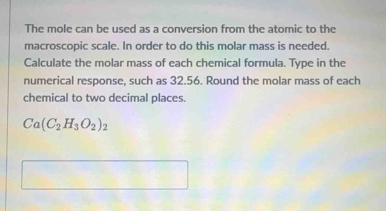 the mole can be used as a conversion from the atomic to the macroscopic…