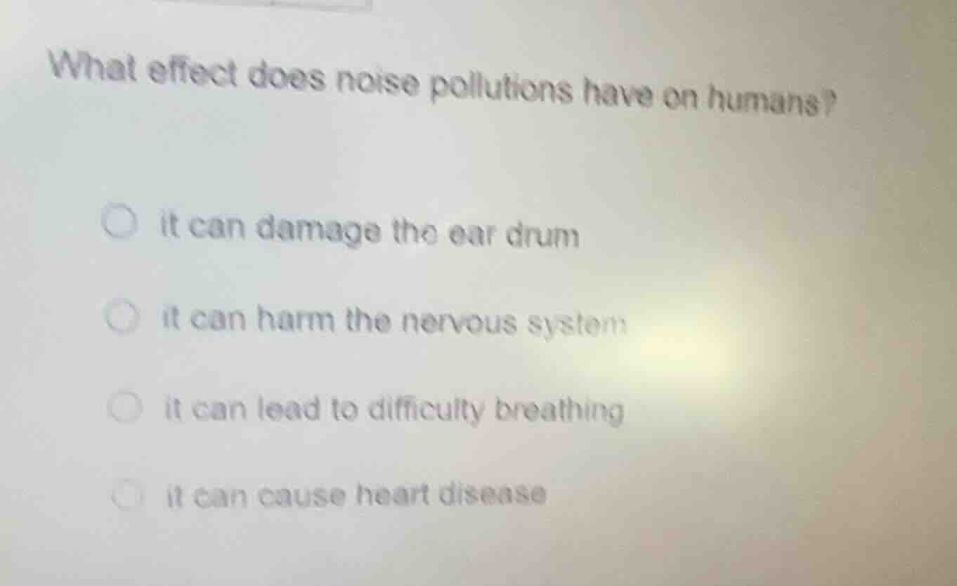 what effect does noise pollutions have on humans? it can damage the ear…