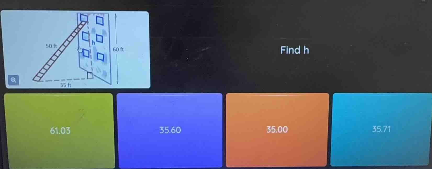 find h 61.03 35.60 35.00 35.71