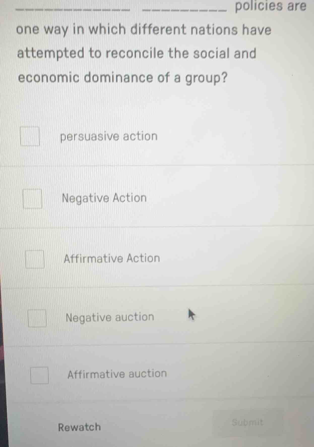 ______ ______ policies are one way in which different nations have atte…