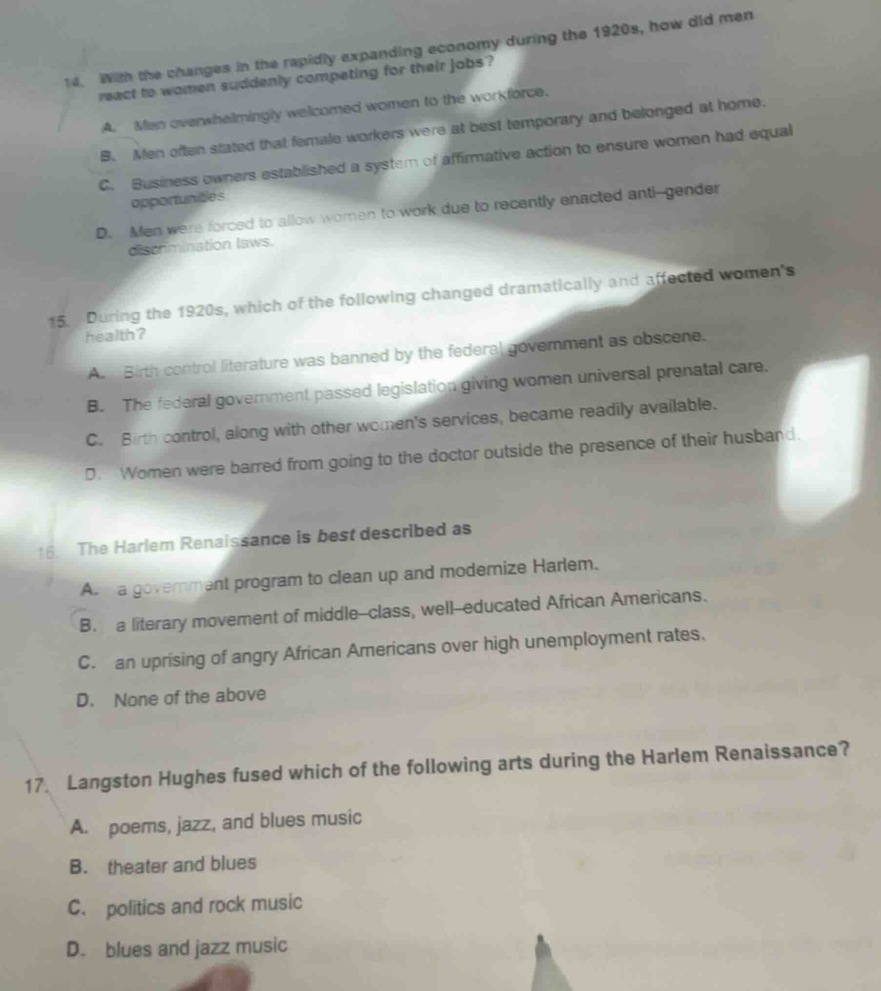 14. with the changes in the rapidly expanding economy during the 1920s,…