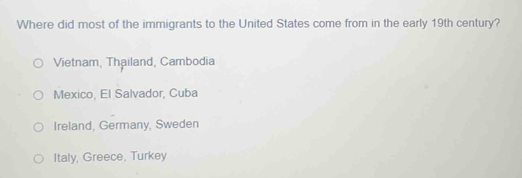 where did most of the immigrants to the united states come from in the …