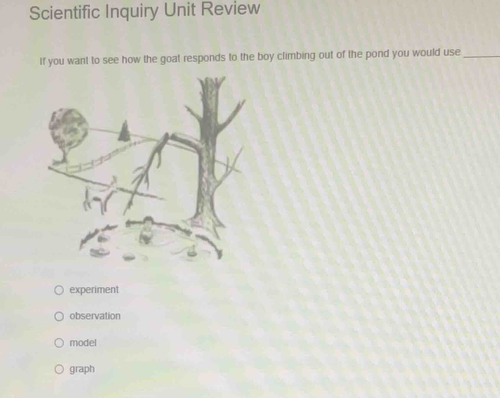 scientific inquiry unit review if you want to see how the goat responds…