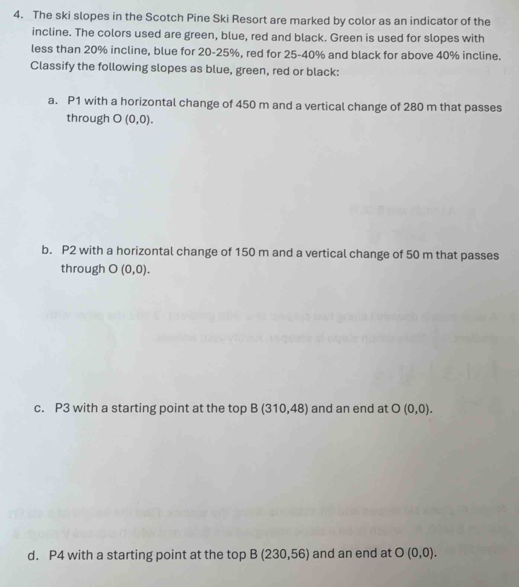 4. the ski slopes in the scotch pine ski resort are marked by color as …