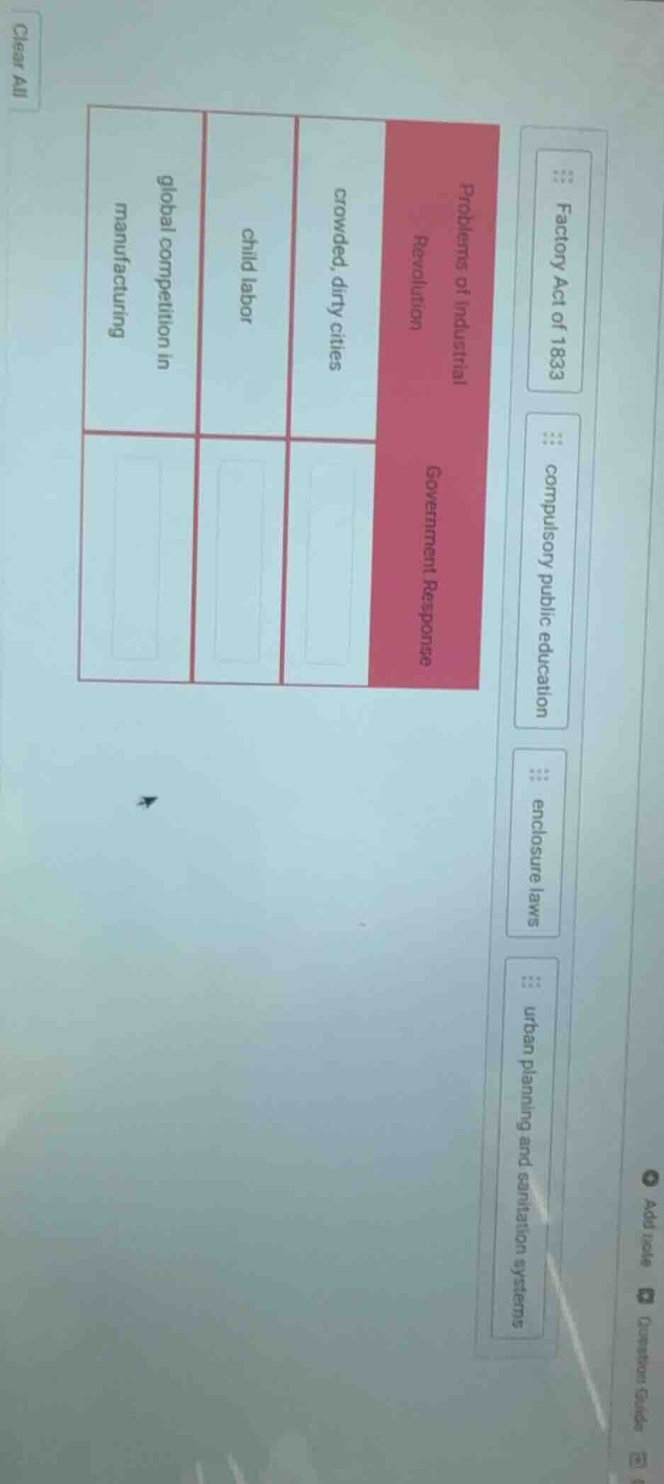 problems of industrial revolution: crowded, dirty cities; child labor; …